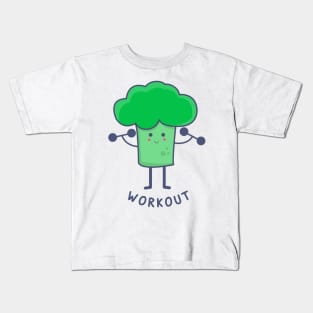 Broccoli cute workout Kids T-Shirt